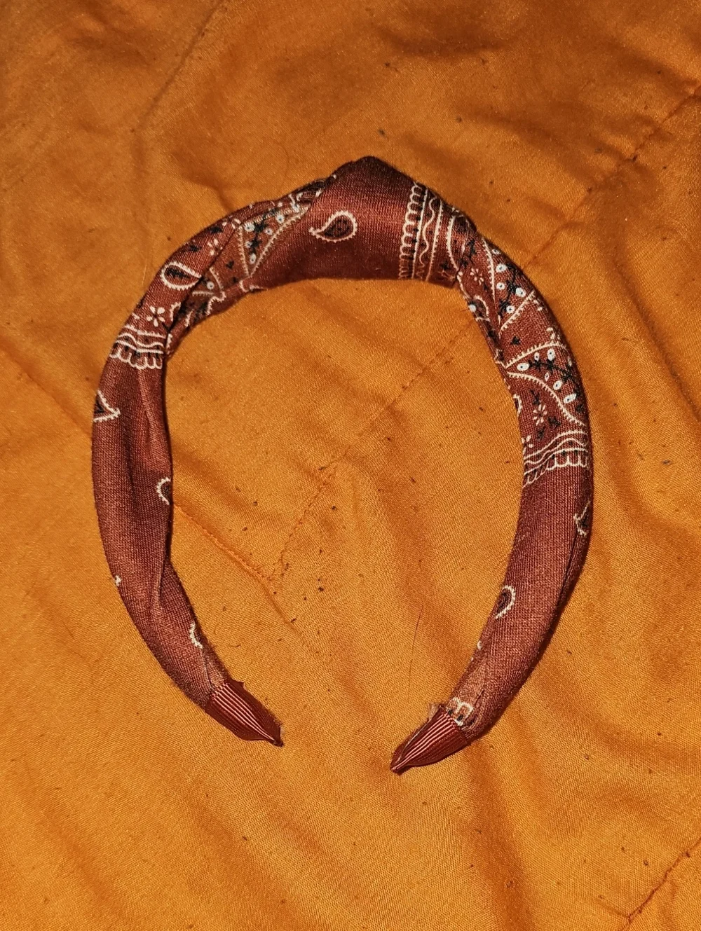 Bandana Headband- Rust, Black And White!!